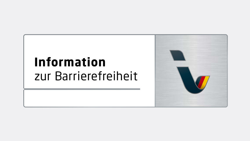 Logo „Information zur Barrierefreiheit“.
