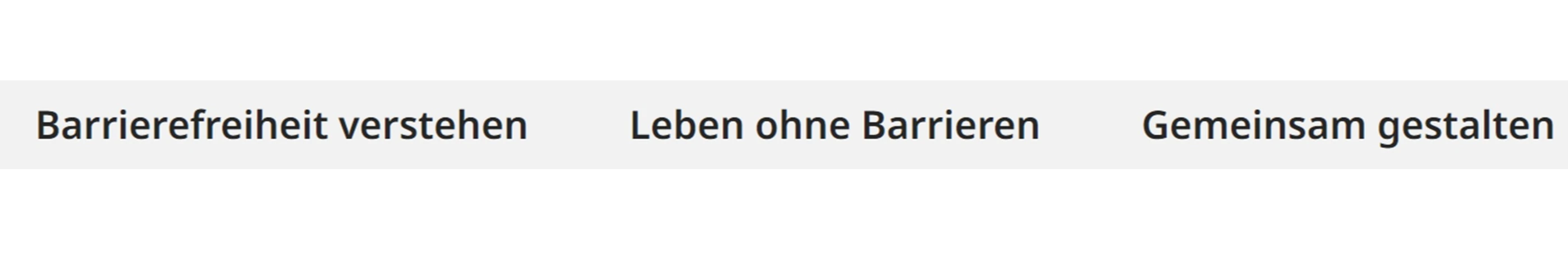 Bild von der Internet-Seite mit den Menü-Punkten.